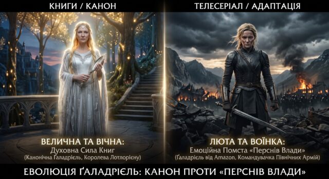 Воїн чи Напівбогиня? Як серіал «Персні Влади» змінив канонічну Галадріель та чому це обурило фанатів Толкіна Воїн чи Напівбогиня? Як серіал «Персні Влади» змінив канонічну Галадріель та чому це обурило фанатів Толкіна